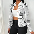 Women's Long Sleeve Casual Shirt - Spring&Fall Slim Fit Printed Blouse With Single Button Placket Lady T Fashions