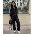 Autumn And Winter New European And American Women's Casual Coat Trousers Suit Lady T Fashions