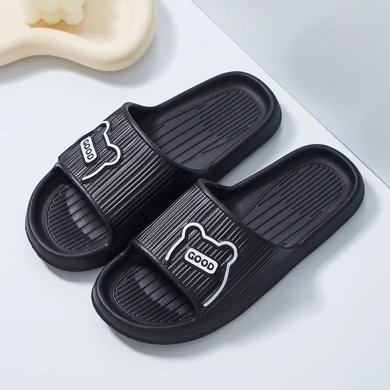 Stylish Striped Women’s Slippers - Open Toe, Comfortable & Non-Slip Indoor Shoes for All Seasons Lady T Fashions