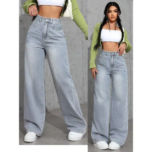 Sweet And Spicy Style High Waist Straight Jeans Lady T Fashions