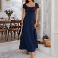 Women's Bohemian Backless Maxi Dress Flowy Ruffled Beach Dress With Adjustable Belt Summer Vacation Boho Dress For Casual Outings Lady T Fashions