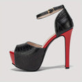 Women's Stiletto Heeled Sandals, Peep Toe Buckle Strap Platform Shoes, Women's Fashion Pumps Lady T Fashions