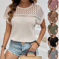 Women's Hollow Breathable All-match Short-sleeved T-shirt Lady T Fashions