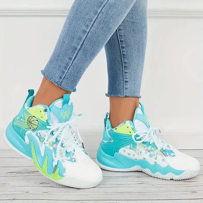 Women's Fashion Color Blocking Running Shoes - Non-Slip, Breathable, Shockproof Basketball Shoes for Comfort and Style! Lady T Fashions