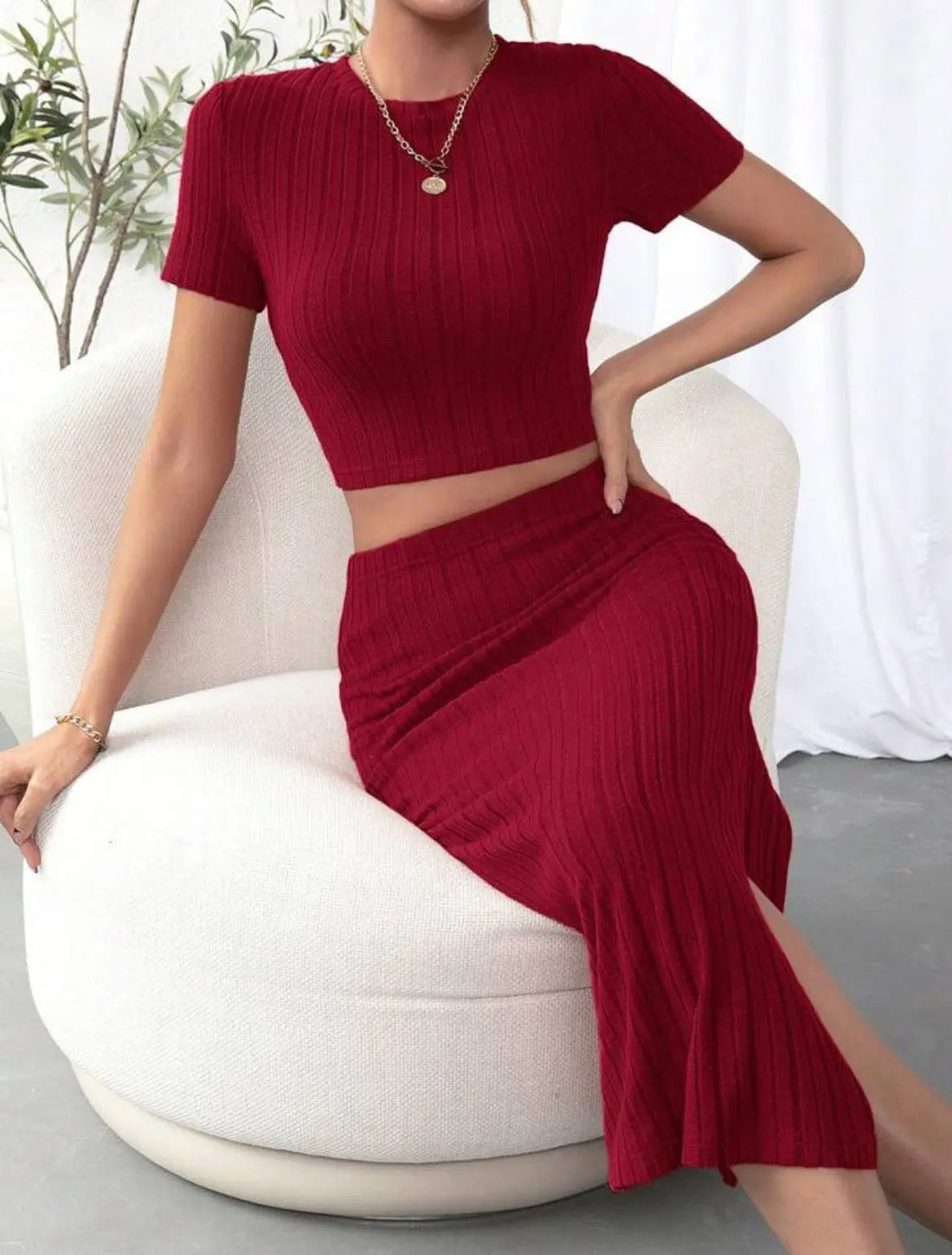 Women's Fashion High Waist Side Slim Fit Suit Lady T Fashions