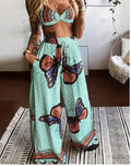 Printed Tube Top Loose Wide Leg Pants Two-piece Set Lady T Fashions
