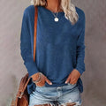 3 Pack Women's Solid Color Casual Set Round Neck Long Sleeve Tops For Spring&Fall Lady T Fashions