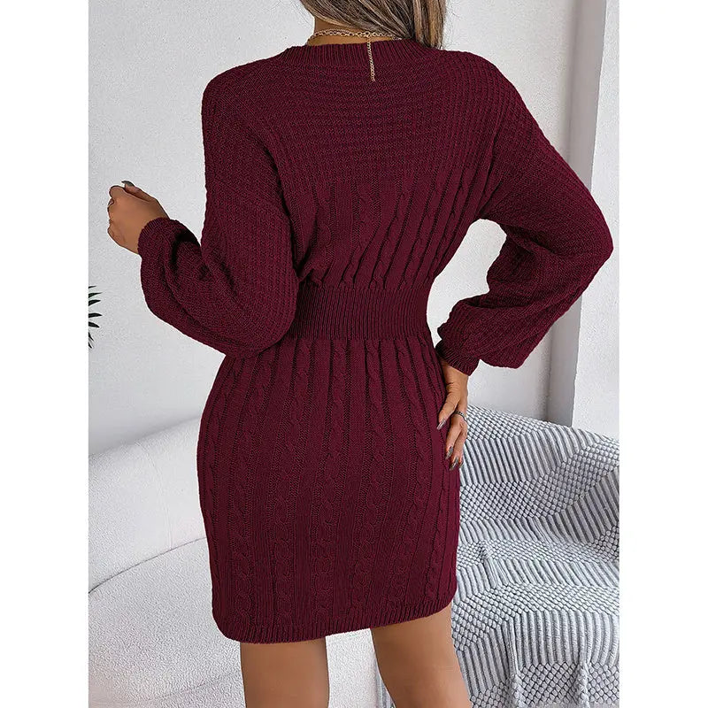 Womens Long Sleeve Sweater Dress Sexy Cut Out Bodycon Mini Fall Dress Trendy Ribbed Ladies Winter Sweater Lady T Fashions