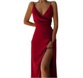 V-neck Slit Sling Dress Summer Fashion Sexy Slim Suspender Dresses For Women Clothing Lady T Fashions