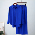 European And American Ins Style Solid Color Leisure Fashion Long Sleeve Blouse And Pants Lady T Fashions