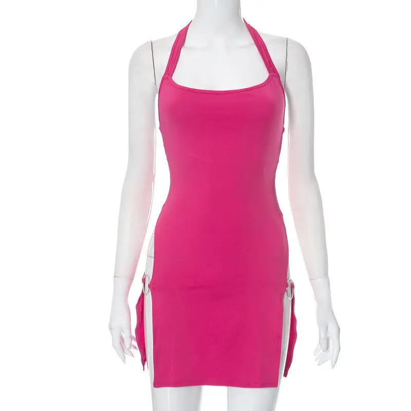 Backless Hollow-out Halter Women's Tight Dress Lady T Fashions