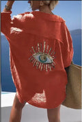 Women's Outdoor Beach Shirt Casual Sequin Beaded Shirt Lady T Fashions