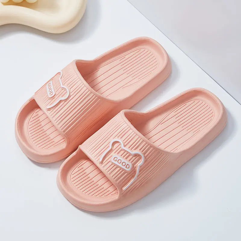 Stylish Striped Women’s Slippers - Open Toe, Comfortable & Non-Slip Indoor Shoes for All Seasons Lady T Fashions