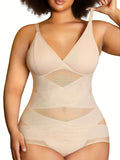 Women's Curve Bodysuit Shapewear For Plus Size Women, Tummy Control Butt Enhancing V Neck Waist Trainer Body Shaper Lady T Fashions