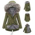 Parka Cotton-padded Coat Mid-length Hooded Lady T Fashions