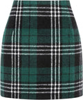 Women's High Waist Plaid Tight Pencil Wool Mini Skirt Lady T Fashions