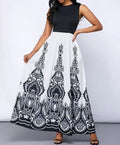 Ladies' Round Neck Printed A-list Fashionable Dress Lady T Fashions
