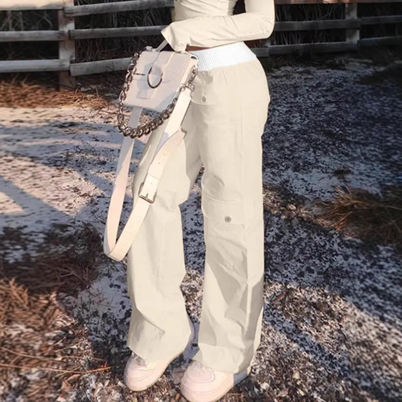 High Street Hot Girl Straight Slimming Casual Pants Wide Leg Trousers Lady T Fashions
