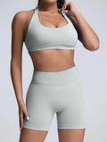 Women's Yoga Workout Set  Sports Bra High-Waist Shorts  Quick-Dry  Breathable Lady T Fashions