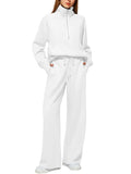 Solid Color Long-sleeved Sweater Trousers Suit Women's Suit Lady T Fashions