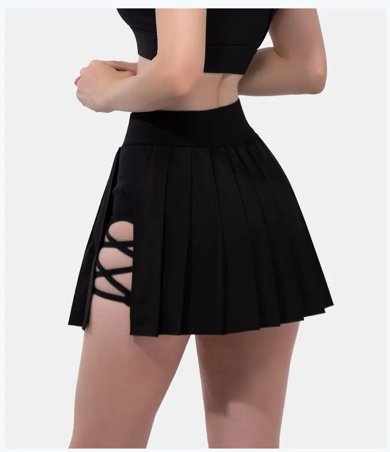 Pleated Exercise Skirt Anti-exposure Feather Tennis Yoga Skirts Lady T Fashions