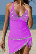 Swimsuit Women's Seaside Vacation Drawstring V-neck Sexy Split Lady T Fashions