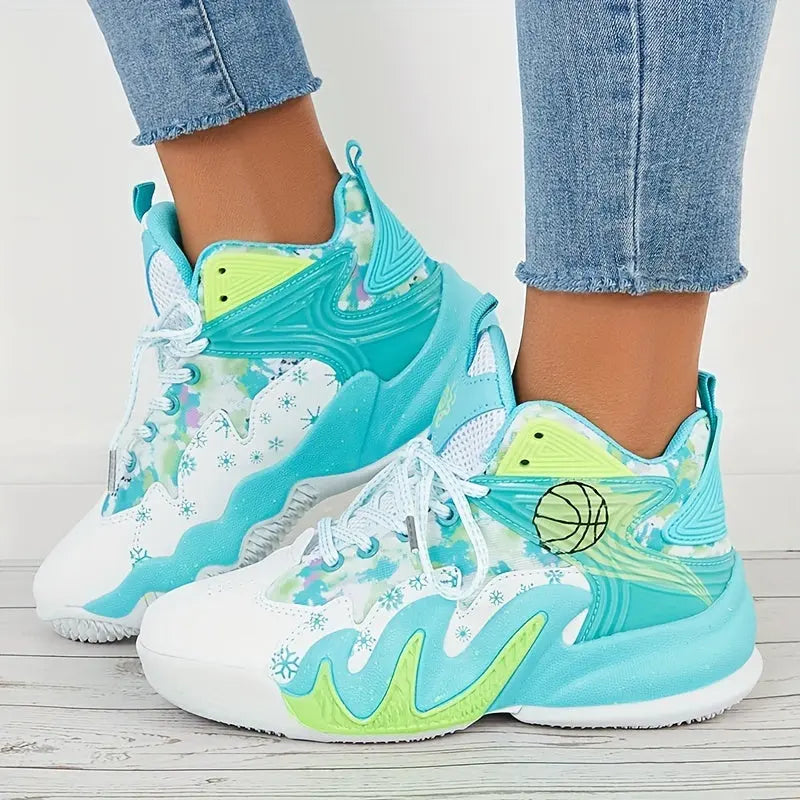 Women's Fashion Color Blocking Running Shoes - Non-Slip, Breathable, Shockproof Basketball Shoes for Comfort and Style! Lady T Fashions