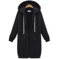 Hooded Long Sleeve Sweater Fleece Long Jacket Lady T Fashions