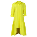 Loose-fitting Long Sleeves Irregular Midi Dress Solid Color Lady T Fashions