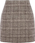Women's High Waist Plaid Tight Pencil Wool Mini Skirt Lady T Fashions