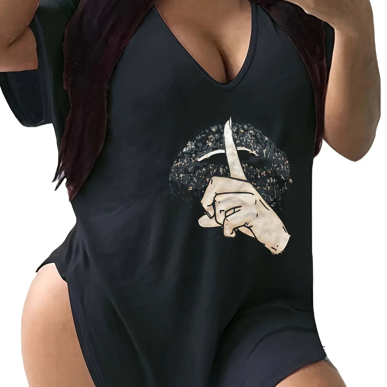 Plus Size Curved Hem T-Shirt - Flattering Relaxed Fit with Classic V Neck, Short Sleeve, and Comfortable Casual Style - Designed for Plus Size Women, Part of Our Womens Plus Size Clothing Collection Lady T Fashions