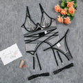 Nude Feel Breathable Mesh See-through Underwear Four-piece Set Lady T Fashions