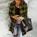 Women's Long Sleeve Plaid Print Button Front Casual Shirt For Spring & Fall Lady T Fashions