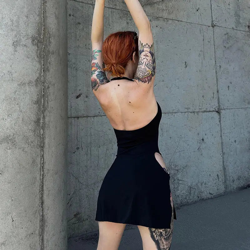 Backless Hollow-out Halter Women's Tight Dress Lady T Fashions