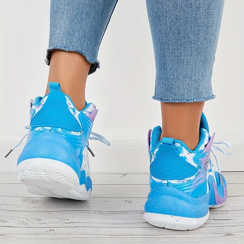 Women's Fashion Color Blocking Running Shoes - Non-Slip, Breathable, Shockproof Basketball Shoes for Comfort and Style! Lady T Fashions