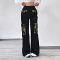 High Street Fashionable Overalls Pocket Camouflage Stitching Trousers Lady T Fashions