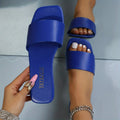 Women's Colorful Slide Sandals - Fashionable Open-Toe Flats with Ankle Strap, Faux Cover Upper & Rubber Sole, Casual Summer Shoes in Red, Green, Yellow, Blue, Brown, Black, White, Summer Footwear | Fashionable Flats | Durable Lady T Fashions
