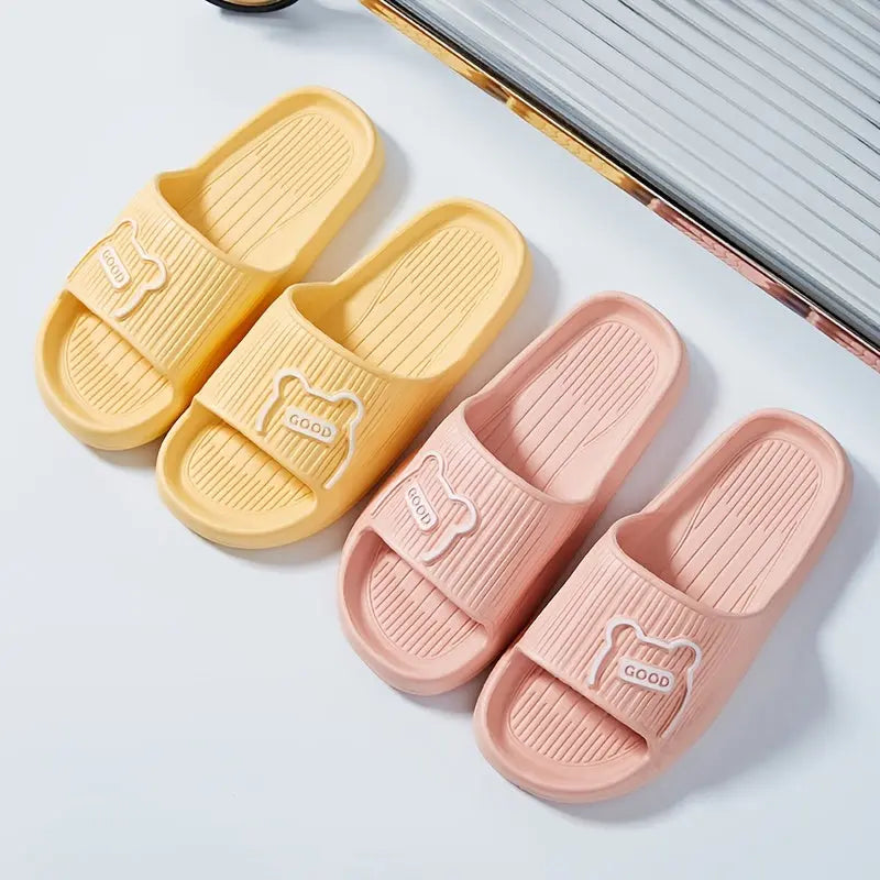 Stylish Striped Women’s Slippers - Open Toe, Comfortable & Non-Slip Indoor Shoes for All Seasons Lady T Fashions