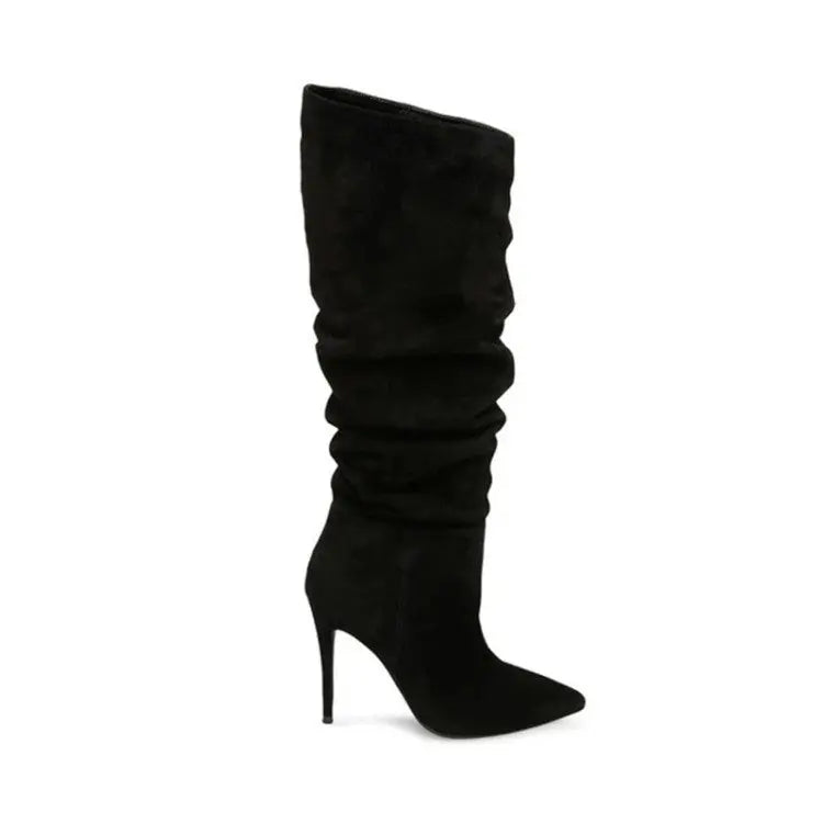 Stiletto Heels Pleated High Over The Knee Boots Lady T Fashions