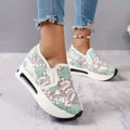 Stunning Floral Lace Platform Shoes - Fashion Sneakers with Height Increasing, Slip-On Design, Low Top Style, and Versatile Casual Wear - Perfect for Everyday Outings and Special Occasions Lady T Fashions