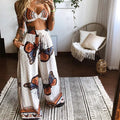 Printed Tube Top Loose Wide Leg Pants Two-piece Set Lady T Fashions