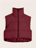 Women'S Sleeveless Vest - Vibrant Pink Slim-Fit Alternative Coat with Drawstring Hood, Zipper Front & Pockets for Fall/Winter Casual Wear, Casual Winter Wear | High Neckline Vest | Zippered Jacket Lady T Fashions