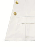 All Season Professional Women's Suit Set, Double Breasted Buttons, Gold Buttons, Essential For The Office, Women's Clothing For Autumn And Winter Seasons Lady T Fashions