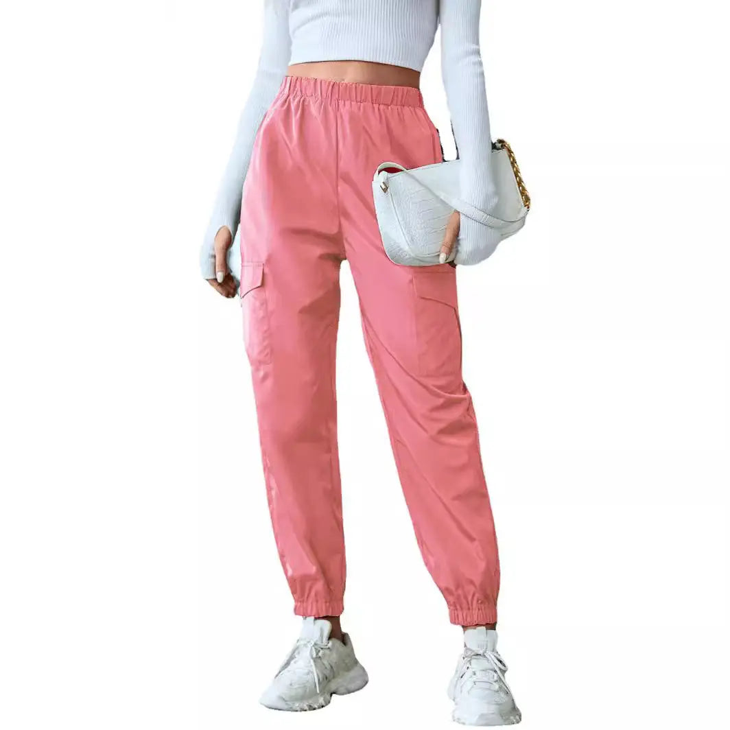 Multi-Color Casual Working Pants Multi-pocket Skinny Pants Lady T Fashions