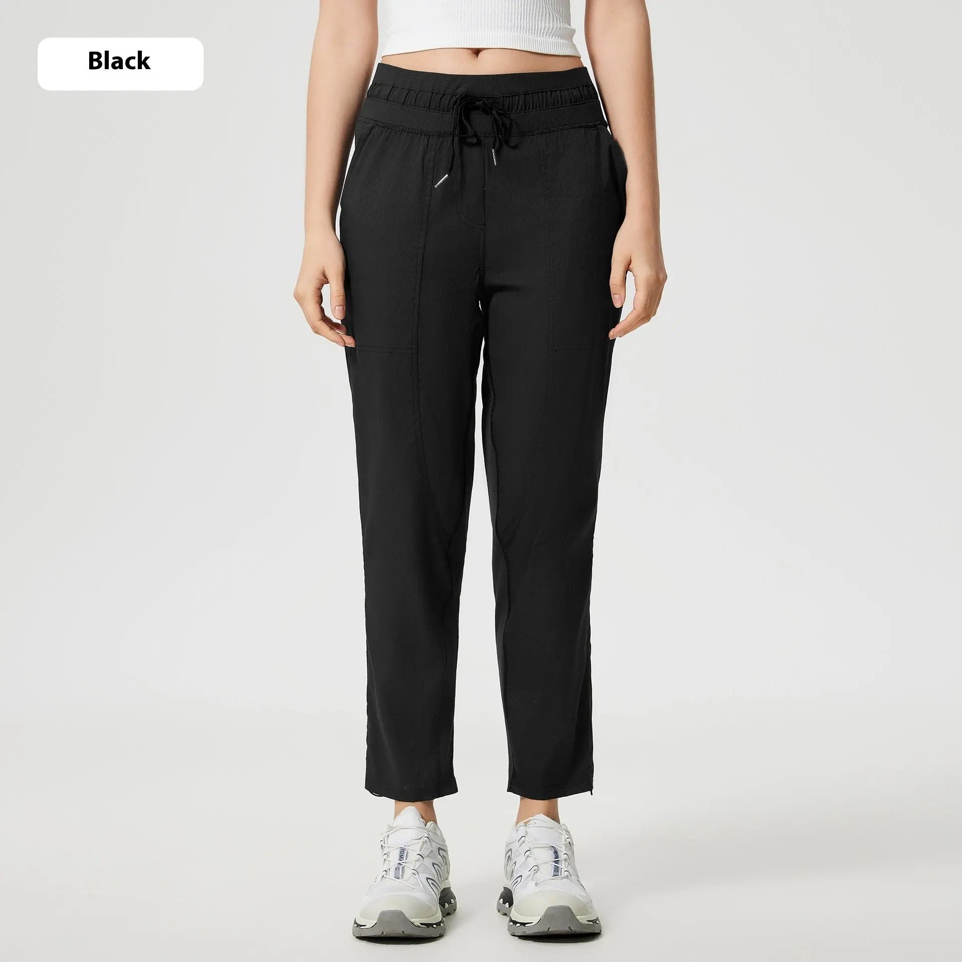 Quick-drying Breathable Running Fitness Straight Cropped Pants Ice Casual All-matching Lady T Fashions