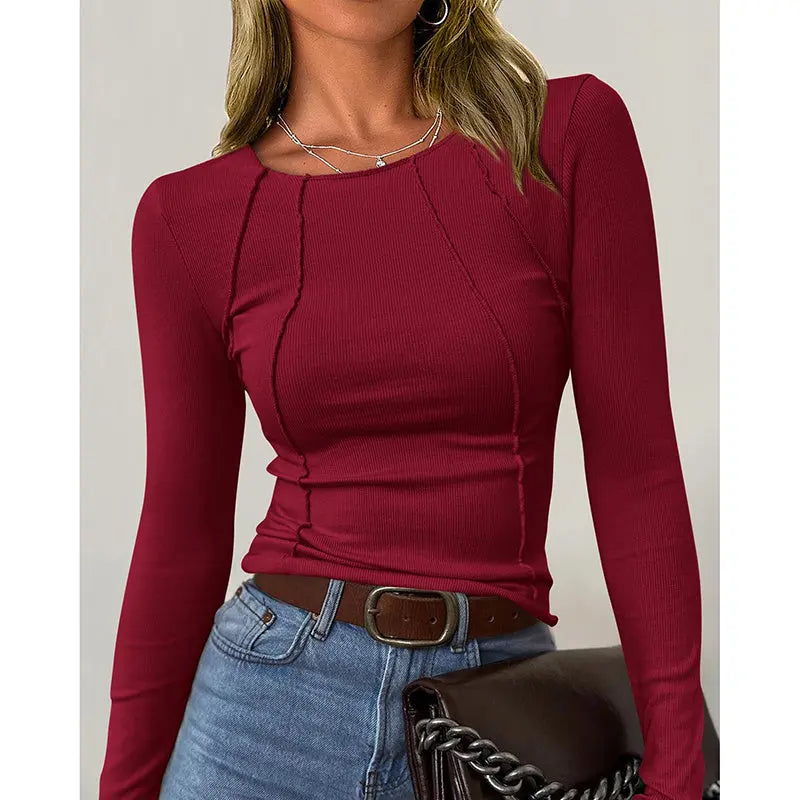 Women Long Sleeve T Shirts Crewneck Slim Fit Tops Going Out Fall Fashion Basic Tee Lady T Fashions