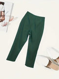 Women's Solid Color Button Casual And Versatile Fashionable Pants Lady T Fashions