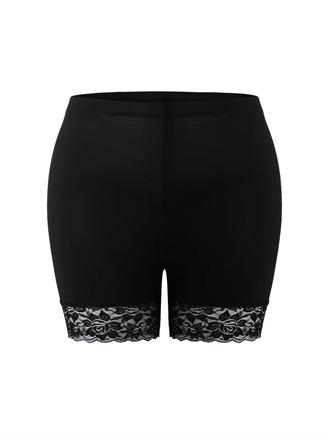 Plus Size Lace Edge Solid Color Tight High Elastic Bottoming Sports Ladies Shorts Lady T Fashions