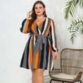 V-neck Lace-up Plus Size Dress Lady T Fashions