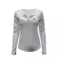 Knitted Slim-fit Long-sleeved Pullover Zipper Top Lady T Fashions